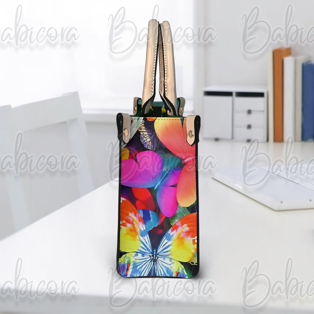  Women Multicolor Shell Bag Genuine Leather Cute Tote Bag  Colorful Handbag Purses (Butterfly-Multicoloured-S) : Clothing, Shoes &  Jewelry