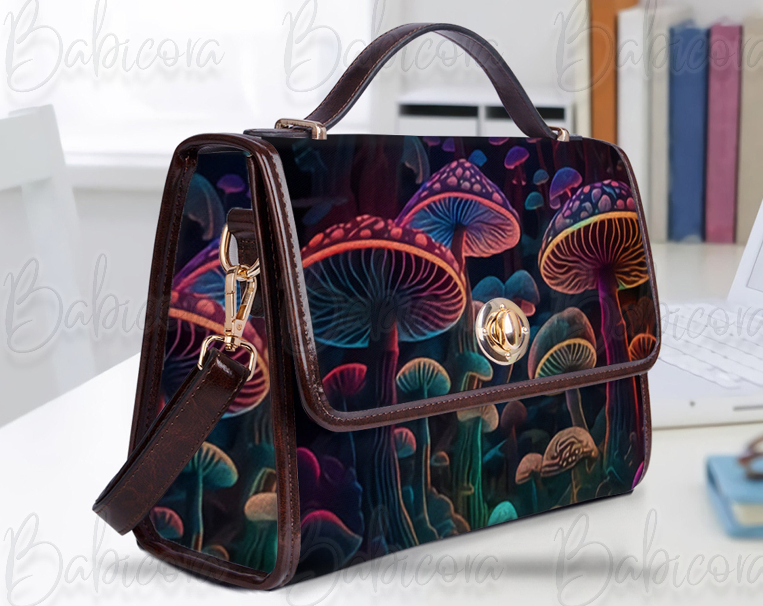 Magic Mushroom Crossbody Bag Handbag Leather Mushroom Purse - Etsy