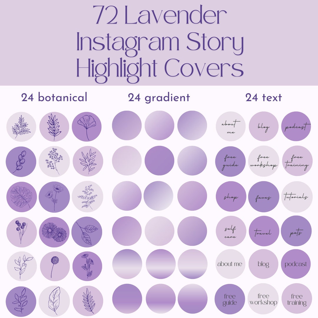 Lavender Instagram Story Highlight Covers Purple Instagram - Etsy
