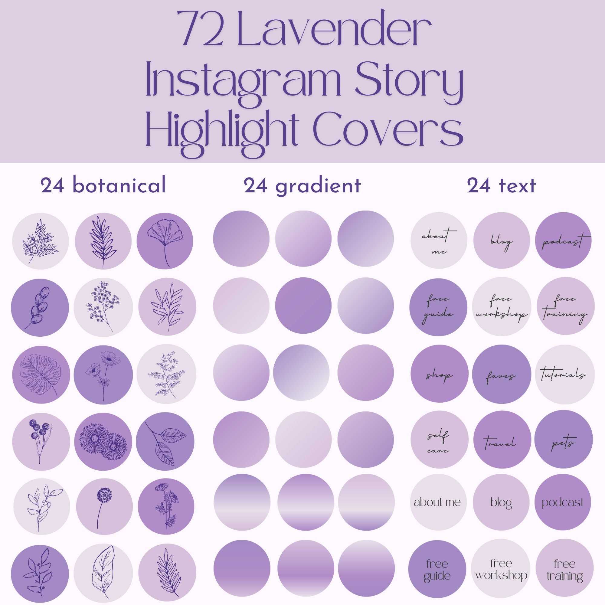 Lavender Instagram Story Highlight Covers Purple Instagram Icon ...