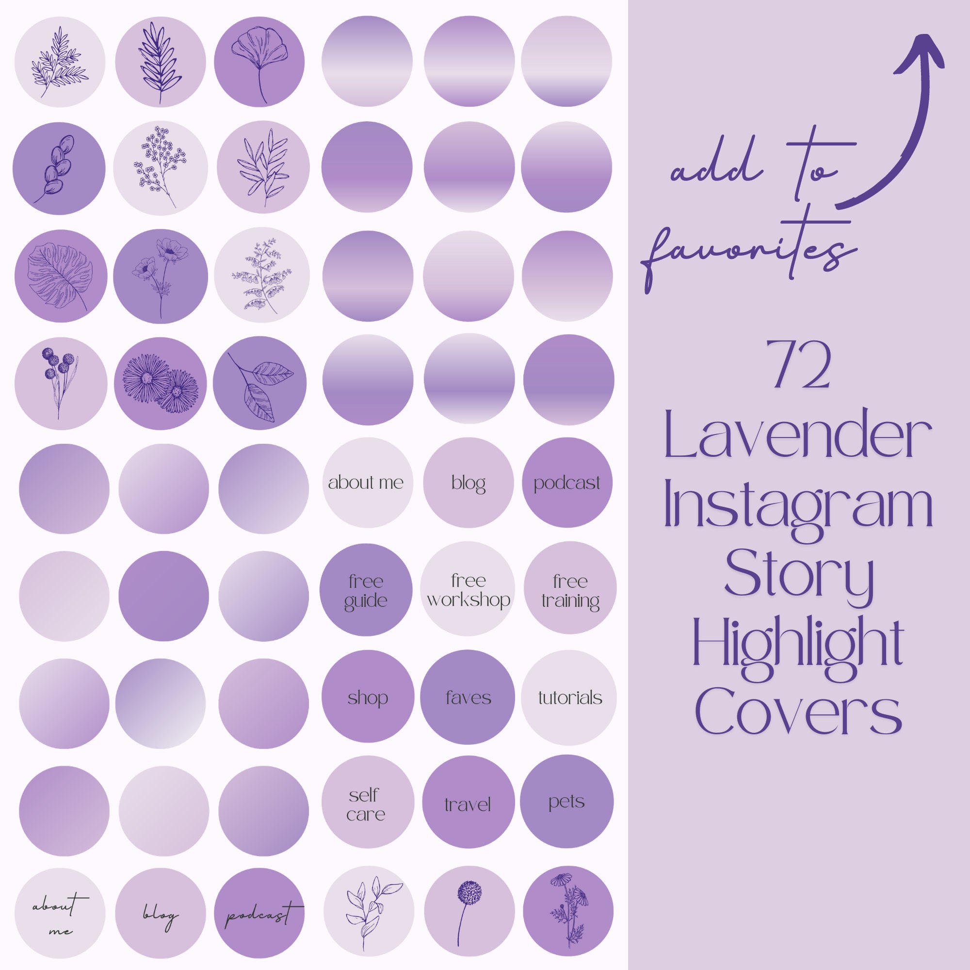 Lavender Instagram Story Highlight Covers Purple Instagram Icon ...