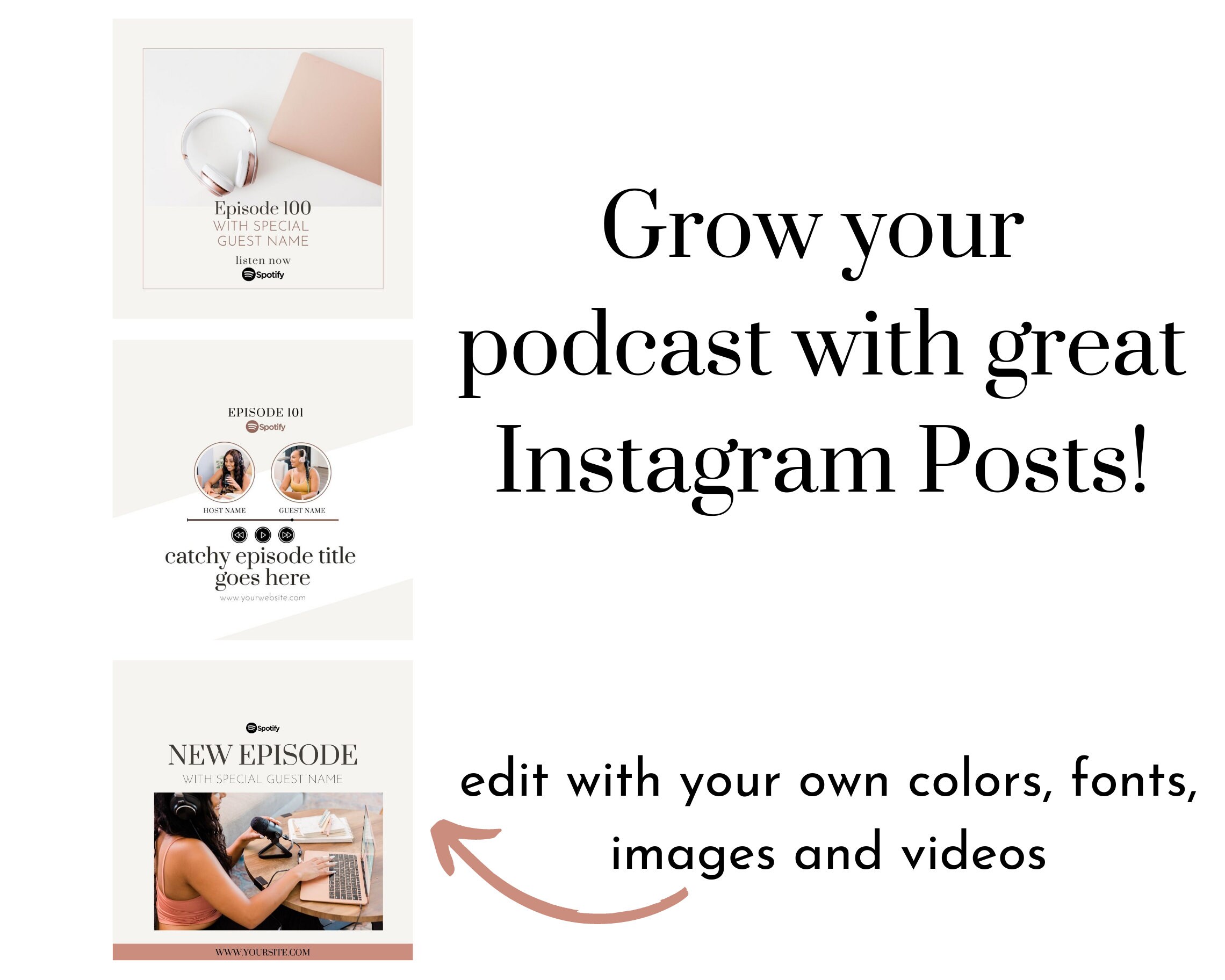 15 Instagram Post Templates for Podcast Promotion Instagram Canva