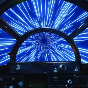 Millennium Falcon Cockpit Hyperspace Blue Wall Mural
