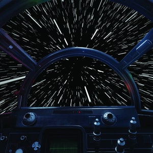 Millennium Falcon Cockpit Hyperspace Black Wall Mural