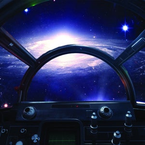 Millennium Falcon Cockpit View of Space 3 Wall Mural