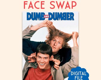 Dumb and Dumber Face Swap Movie Poster - Personalized Family Portrait (Digital Download)