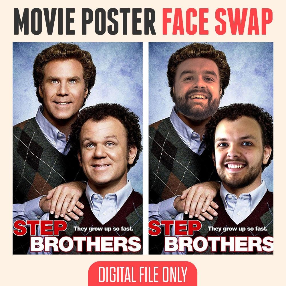 Step Brothers Movie Poster Face Swap - Personalized Family Portrait (Digital Download)