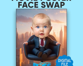 Boss baby Movie Poster Face Swap - Personalized Family Portrait (Digital Download)