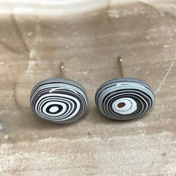 Authentic Fordite Earring Studs - Motor City Gem Collection