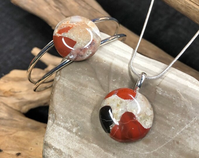 Pudding Heaven Handcrafted Pudding Stone Necklace and Bracelet Set Etsy