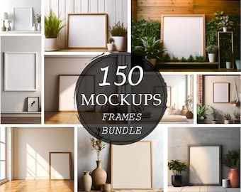 Frame Mockup Bundle, 150 Frame Mockups, Wall Frame Mockup, Interior Mockup, Mock up Frame Boho, Frame Mockups,Styled Mockup, Wall Art Mockup