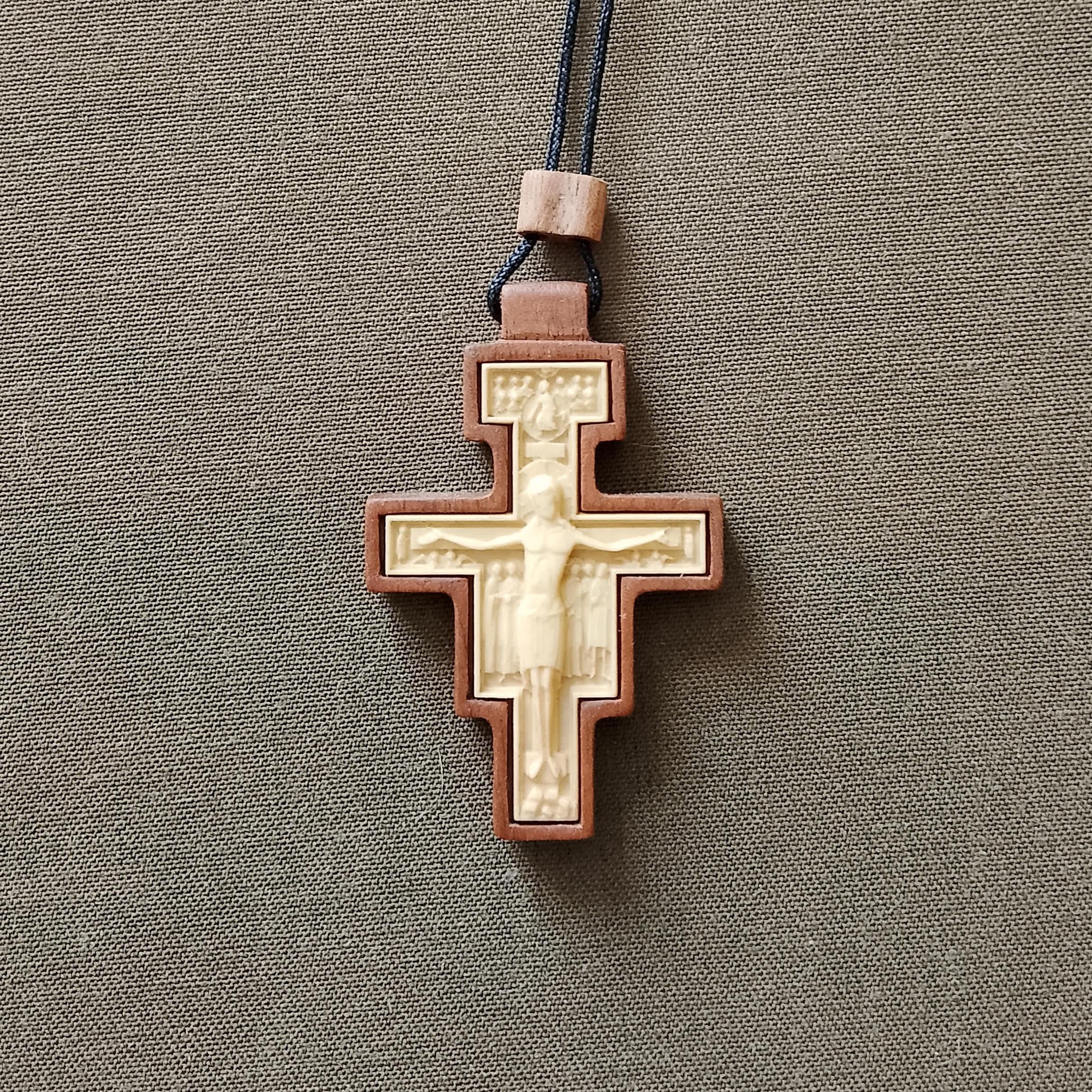 The Cross of San Damiano. Wooden Pectoral Cross. Saint Francis of