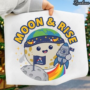 Artemis II Rise Plush Lunar Mission PNG, Artemis 2026 American The Moon Landing PNG, Launch To The Moon Tee, Back to the Moon 2026 PNG
