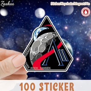 Parche inspirado en la misión Artemis II, calcomanía de vinilo retro del programa espacial, pegatina impermeable para portátil, botella de agua o coche, regalo para amantes del espacio.