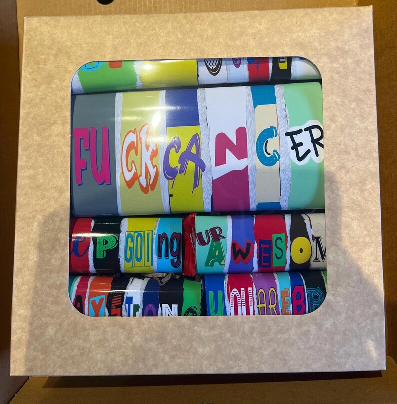 Caja de regalo de chocolate "A la mierda con el cáncer": Cesta para recuperarse pronto imagen 2