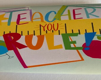 Teacher you rule, thank you, chocolate bar wrapper - digital download