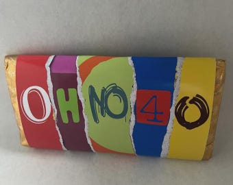 40th  Birthday chocolate bar wrapper - digital download, print at home