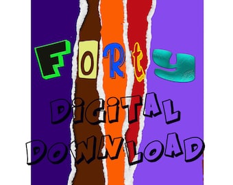 Envoltorio de barra de chocolate para el 40.º cumpleaños: descarga digital, JPEG, para imprimir en casa