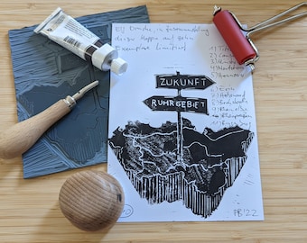 Linocut prints "Zukunft Ruhrgebiet" *limited*