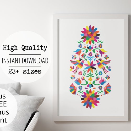 Mexican Folk Art Print Instant Download Free Bonus Print - Etsy