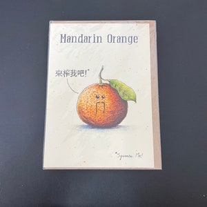 Carte de voeux drôle orange mandarine