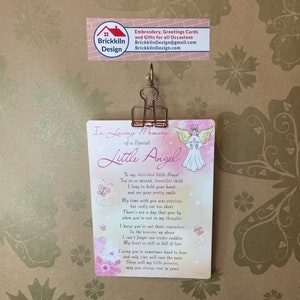 In Loving Memory Of A Special Little Angel Graveside Card