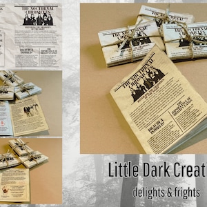 Miniature Printable Newspaper | Vampire Halloween | Dollhouse Miniature | 1/12 Scale | Instant Download |