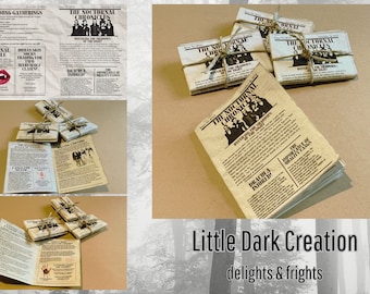Miniature Printable Newspaper | Vampire Halloween | Dollhouse Miniature | 1/12 Scale | Instant Download |