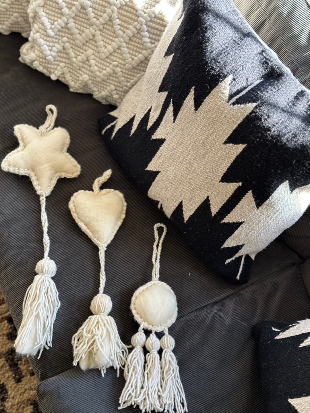 Artisan Felted Door Knob Decor, Door Decor, Felted Big Tassel, Felted