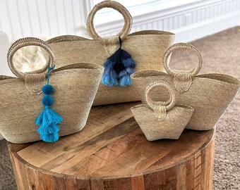 Beach Straw Bags,Custom Bridesmaid Burlap Bags,Jute bags,Mini Totes,Bachelorette Party gifts,Jute Bag for Girls,Wedding party