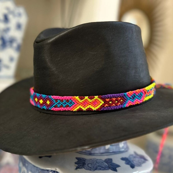 Mexican Hat Band, Handmade Woven Band, Cowboy Woven Hat Belt, Mexican Hat Straps, Woven Hat Strap, Boho Hat Accessories