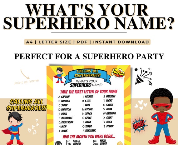 What's Your Superhero Superhero Birthday Decor - Etsy