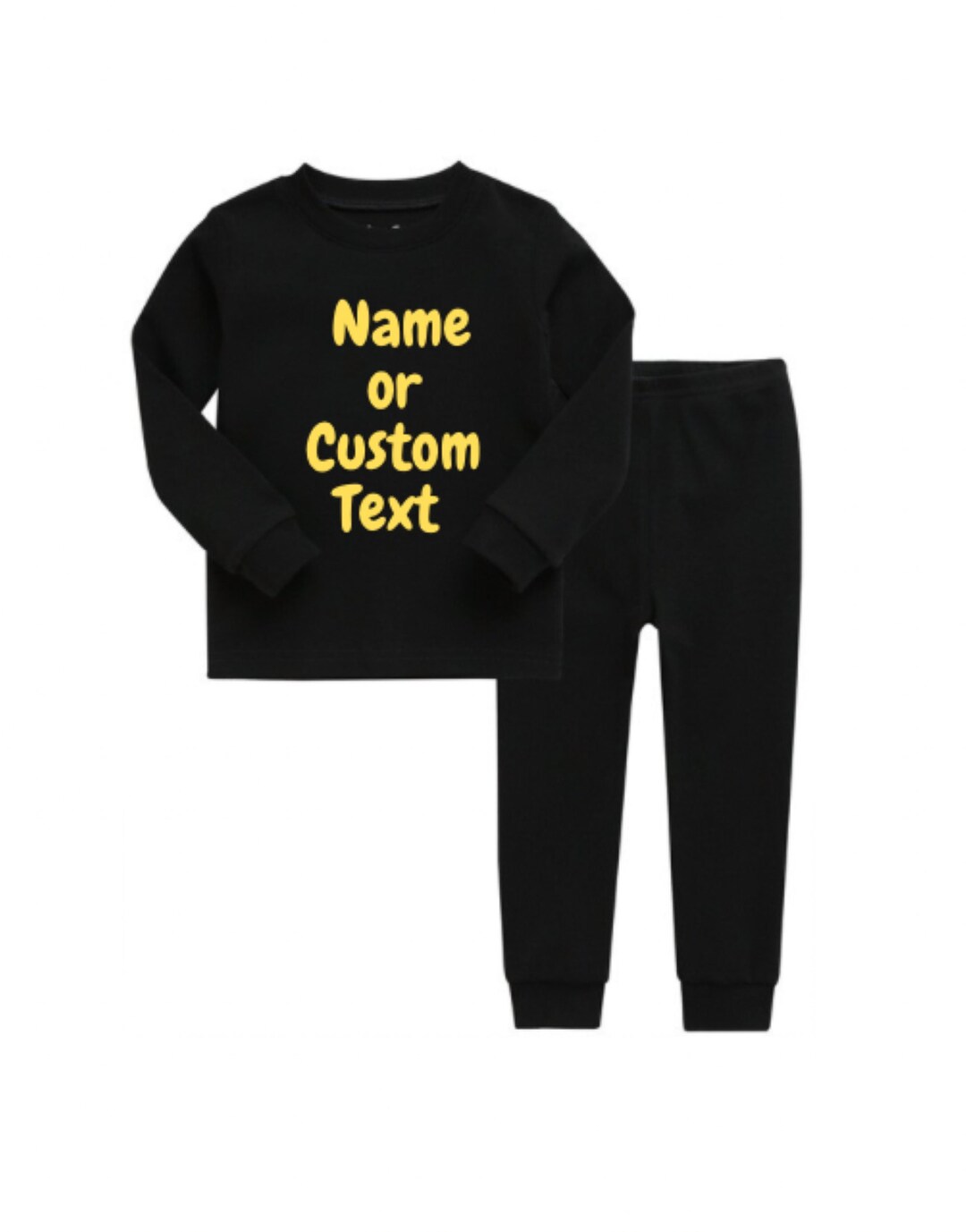 Kids Personalized Pajamas Set Name or Custom Text Toddler Youth Pajamas