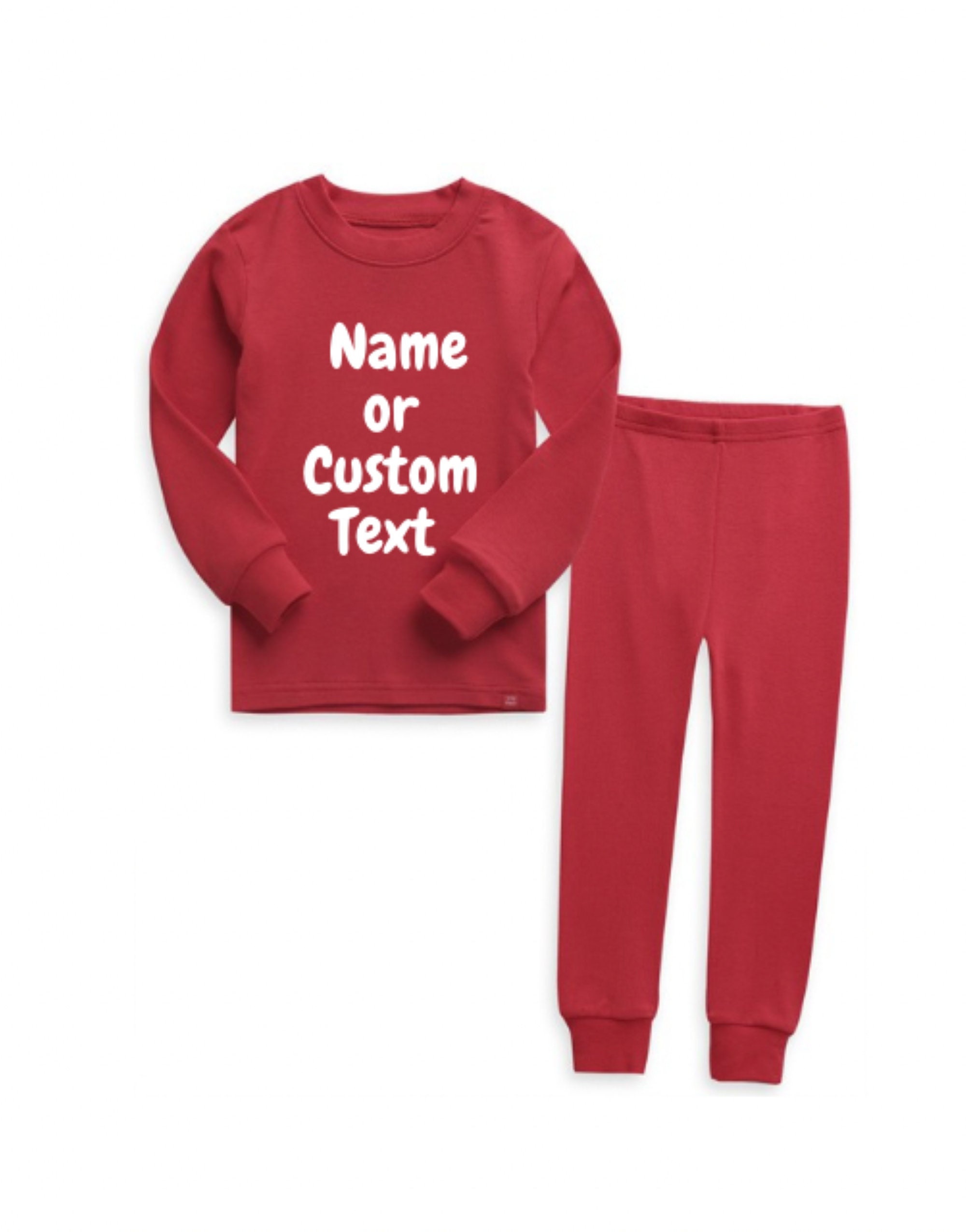 Kids Personalized Pajamas Name or Custom Text Toddler Youth Pajamas Big