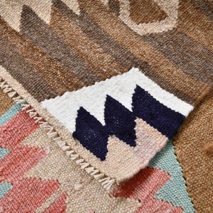 Tapis kilim surdimensionné marron orange 10 x 13, grand tapis, tapis 10 x 13, tapis en laine fait main, tapis kilim 10 x 13, Mid-Century moderne, tapis de salon