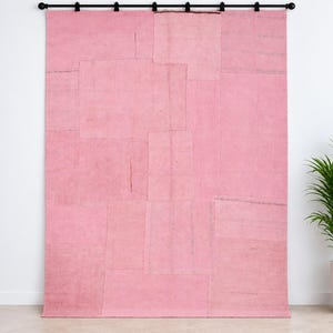 7x10 Light Pink Vintage Patchwork Rug, Handmade Turkish Boho Rug, Natural Oversized Carpet