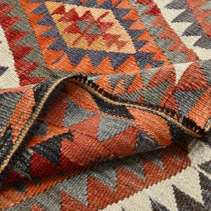 5x9 Rug, 5x9 Kilim Rug, 5x9 Dark Red & Green Kilim Rug, 5x9, Handmade Wool Rug, Vintage Kilim Rug, Modern Mid Century, Rug For Farmhouse