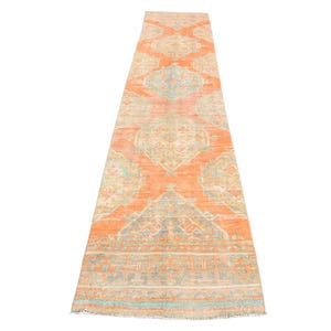 2x11 OUSHAK RUNNER,2x11 Runner Rug,Handmade Wool Rug,2x11 Area Rug,Vintage Rug,Turkish Vintage Runner Rug,Bedroom Rug,2x11 Vintage Carpet