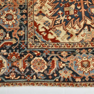 9x12 Red & Burgundy Oversize Vintage Rug, Large Area Rug, 9x12 Vintage Rug, Handmade Wool Rug, 9x12 Rug, Soft Pastel Boho, Vintage Rug 9x12 image 12