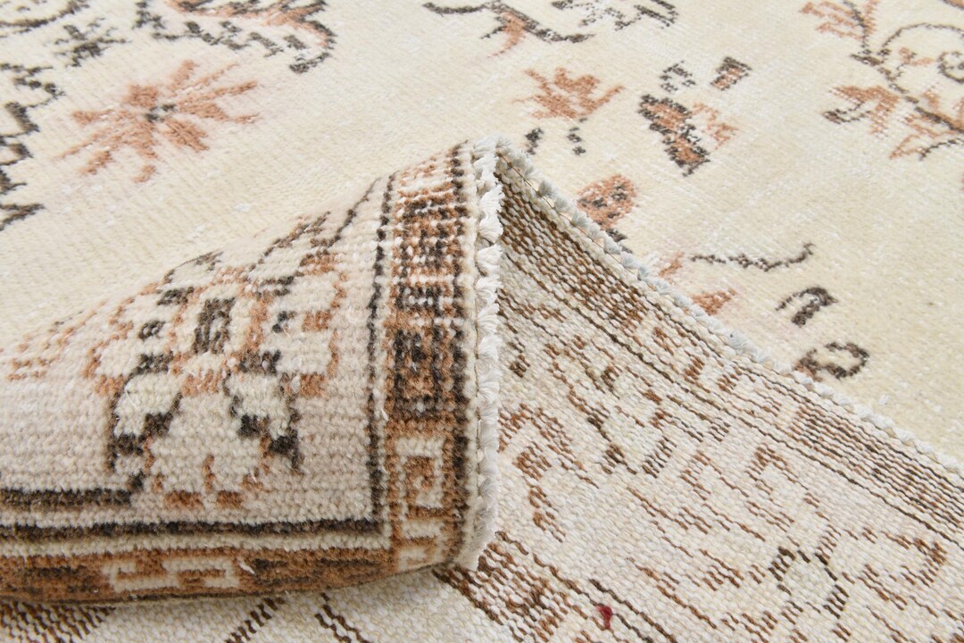 Cream Turkish Rug 6x9 Cream & Light Brown TURKISH VINTAGE Rug, 6x9 Persian Rug, 6x9 Rug ...
