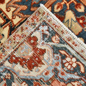 9x12 Red & Burgundy Oversize Vintage Rug, Large Area Rug, 9x12 Vintage Rug, Handmade Wool Rug, 9x12 Rug, Soft Pastel Boho, Vintage Rug 9x12 image 15