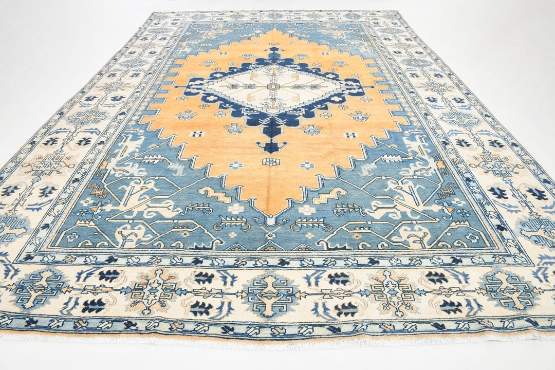 12x16 Blue & Orange Oversize Persian Rug, 12x16 Oversize Persian Rug ...