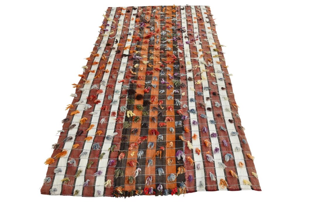 4x8 Red Brown VINTAGE KILIM Rug, 4x8 Turkish Kilim, 4x8 Kilim Rug ...