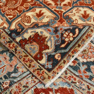 9x12 Red & Burgundy Oversize Vintage Rug, Large Area Rug, 9x12 Vintage Rug, Handmade Wool Rug, 9x12 Rug, Soft Pastel Boho, Vintage Rug 9x12 image 17
