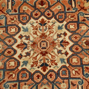 9x12 Red & Burgundy Oversize Vintage Rug, Large Area Rug, 9x12 Vintage Rug, Handmade Wool Rug, 9x12 Rug, Soft Pastel Boho, Vintage Rug 9x12 image 7
