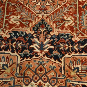 9x12 Red & Burgundy Oversize Vintage Rug, Large Area Rug, 9x12 Vintage Rug, Handmade Wool Rug, 9x12 Rug, Soft Pastel Boho, Vintage Rug 9x12 image 8