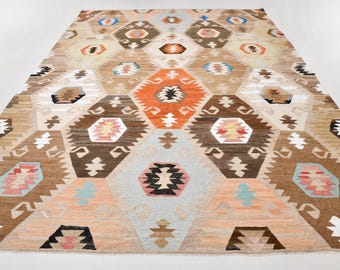 10x13 Oversize Tribal Kilim Rug, Large Area Rug, 10x13 Rug, Handmade Wool Rug, 10x13 Kilim Rug,  Colorful Aesthetic Rug, Turkish Kilim, 57s