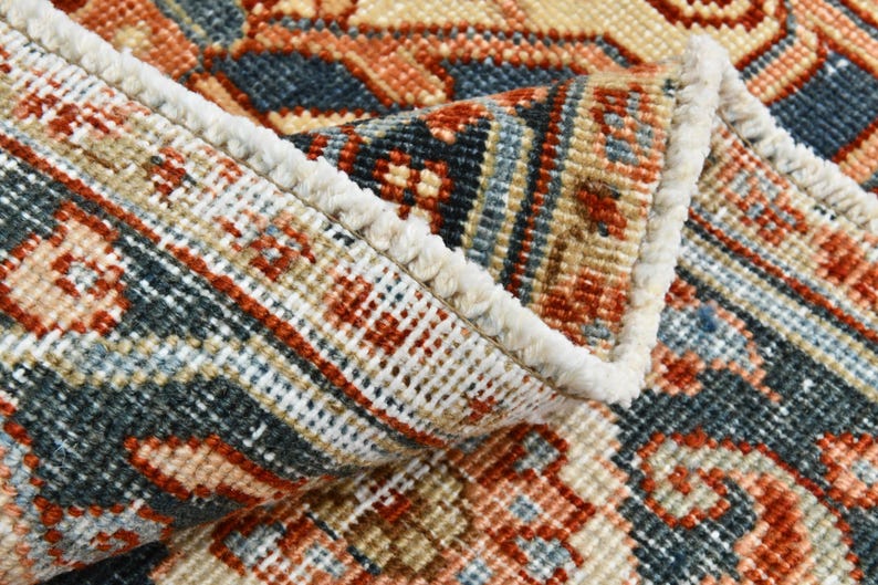 9x12 Red & Burgundy Oversize Vintage Rug, Large Area Rug, 9x12 Vintage Rug, Handmade Wool Rug, 9x12 Rug, Soft Pastel Boho, Vintage Rug 9x12 image 18