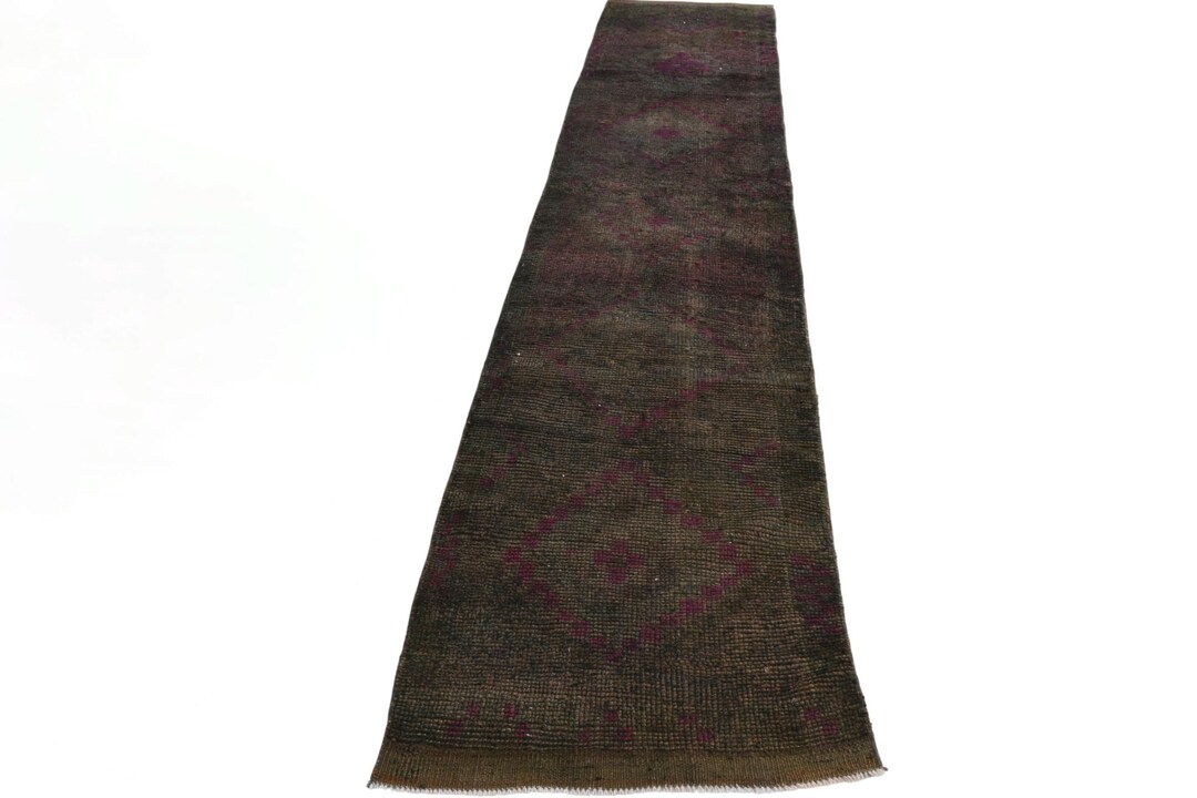 2x12 Vintage Runner, 2x12 Burgundy Brown TURKISH VINTAGE RUNNER Rug ...