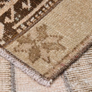 2x12 Long Narrow VINTAGE RUNNER Rug, 2x12 Vintage Runner, 2x12 Rug, Handmade Wool Rug, 2x12 Runner, Brown & Beige Rug, 2x12 Turkish Runner